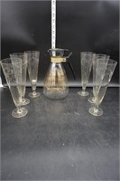 Pyrex  Carafe & Champagne Glasses