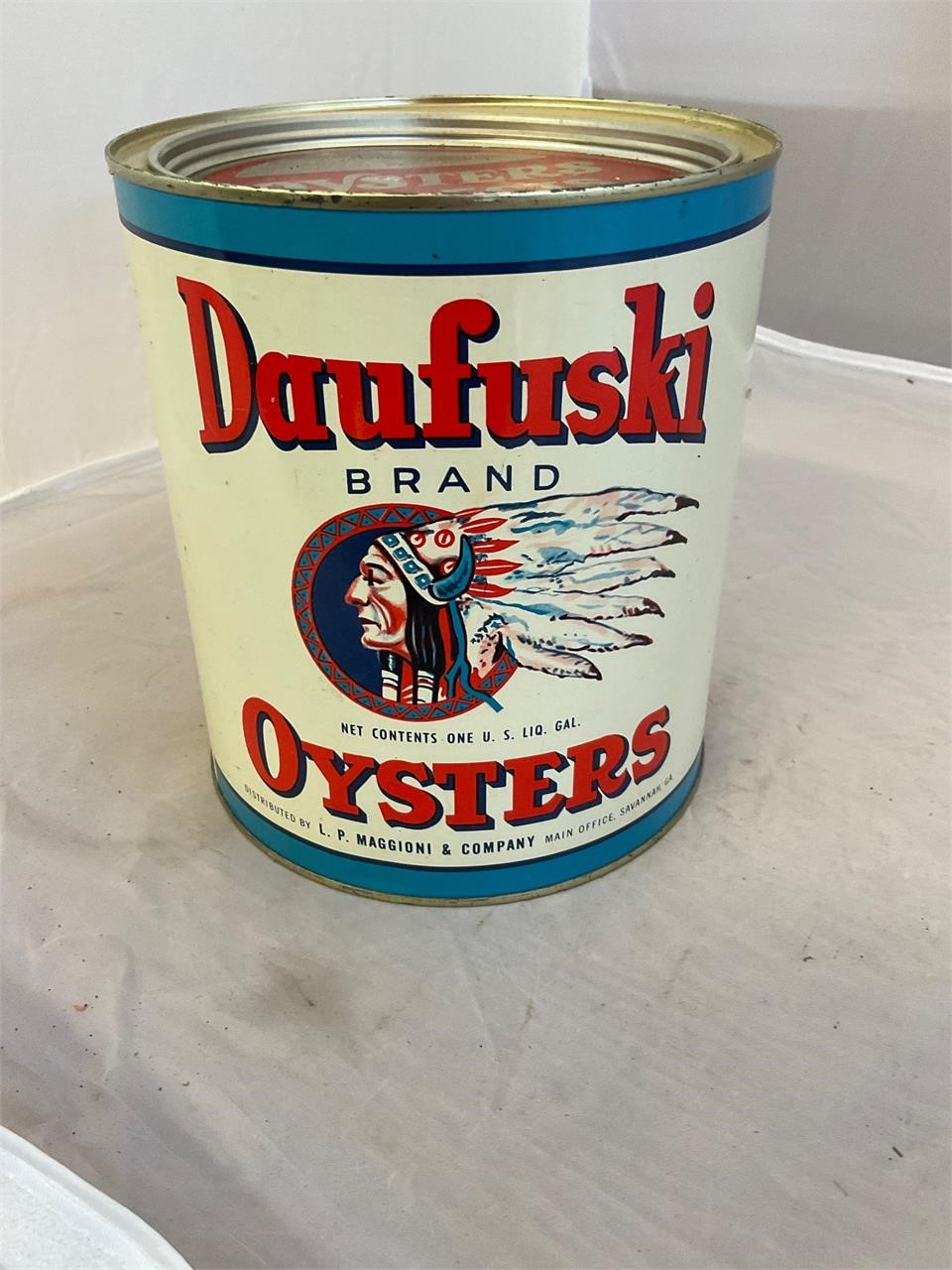 Daufuski Brand Savannah Ga Gallon Oysters