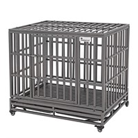 SMONTER 42" Heavy Duty Dog Crate Strong Metal Pet