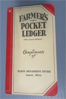 Vintage Farmer's 1944 pocket ledger John Deere.
