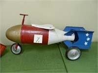 Painted Jet Mobile WWII Rocket Bomb Sit-N-Ride