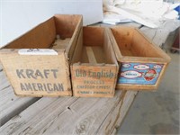 3 wood cheese boxes