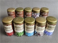 Glass "Indian"  Beads - NOS -5 colors 10 Bottles