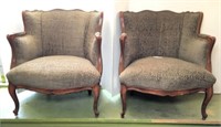 Pair Vintage Parlor Easy Chairs