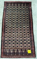 BALUCHI HAND KNOTTED WOOL ACCENT RUG, 6'3" X 3'3"