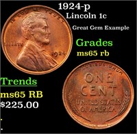 1924-p Lincoln 1c Grades GEM Unc RB