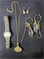Vintage Costume Jewelry Avon Necklace Klein Watch