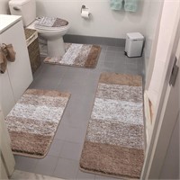 Bathroom Rugs Sets 4 Piece with Toilet Lid Cover,