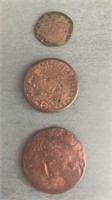 Vintage - Copper coins- lot of 3