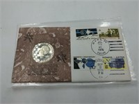 1776-1976 Eisenhower Dollar / Stamp first day