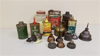 Variety of Oil Cans, Jar, Brass Oiler