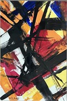 FRANZ KLINE (1910-1962) OIL ON PAPER ABSTRACT