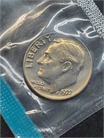Uncirculated 1972 Roosevelt Dime In Mint Cello