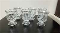 ^ Home Interiors clear glass footed votive holders