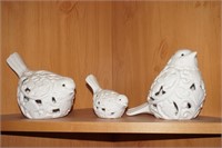 Set of Three Ceramic Birds