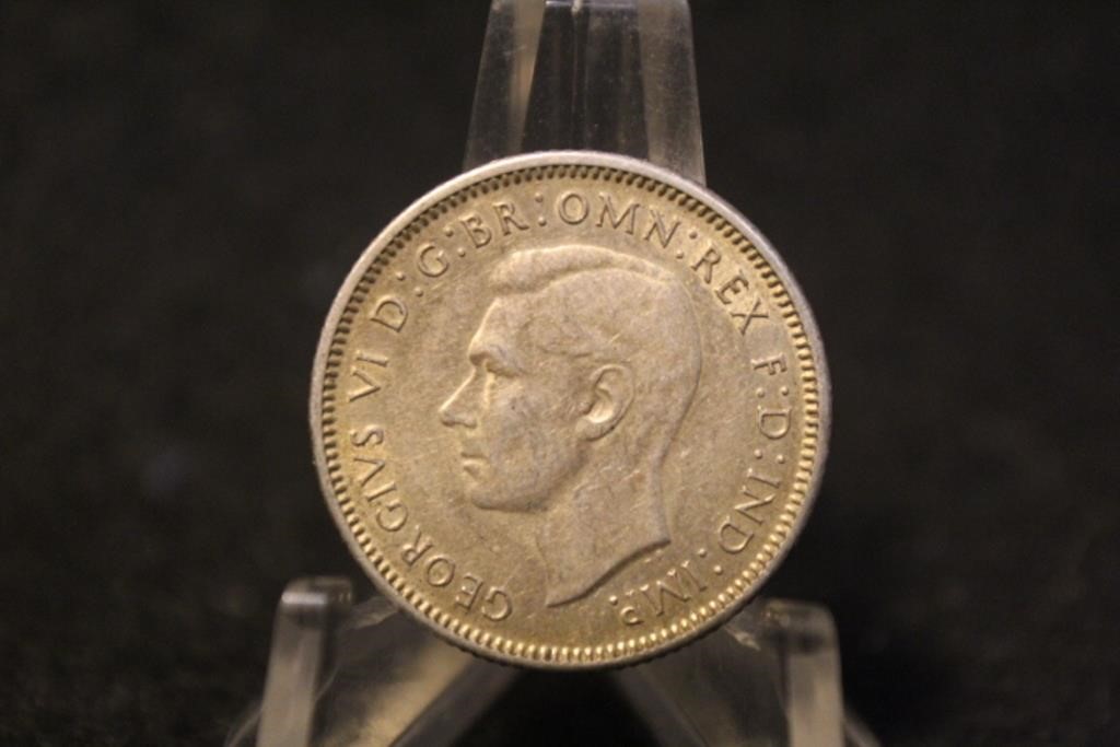1944 Australia 1 Shilling Silver Coin