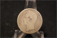1945 Venezuela 1 Bolivar Silver Coin