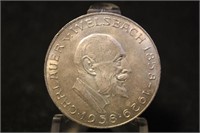 1929 Austria 25 Schilling Silver Coin