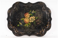 19th C. English Paper Mache Tole Painted Tray