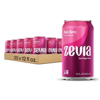 24Case Zevia Zero Calorie Soda, Black Cherry