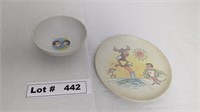 VINTAGE MELMAC CHILDS BULLWINKLE CARTOON DISHES