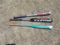 3 Bats - Easton, Rawlings & Louisville Slugger