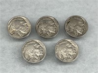 Buffalo Nickels- Lot of 5