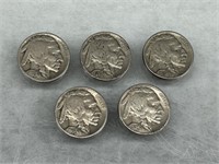 Buffalo Nickels- Lot of 5