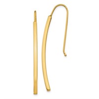 14k- Textured Tube Dangle Leverback Earrings