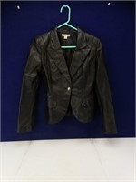 Women's Black Leather Jacket Size 4