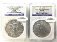 2006&2015 NGC MS69 AMERICAN SILVER EAGLES, 2X$