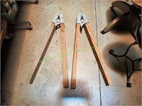 Pair of Wooden Saw Horse Legs