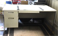 Metal office desk, three drawers, 60" X 30" X