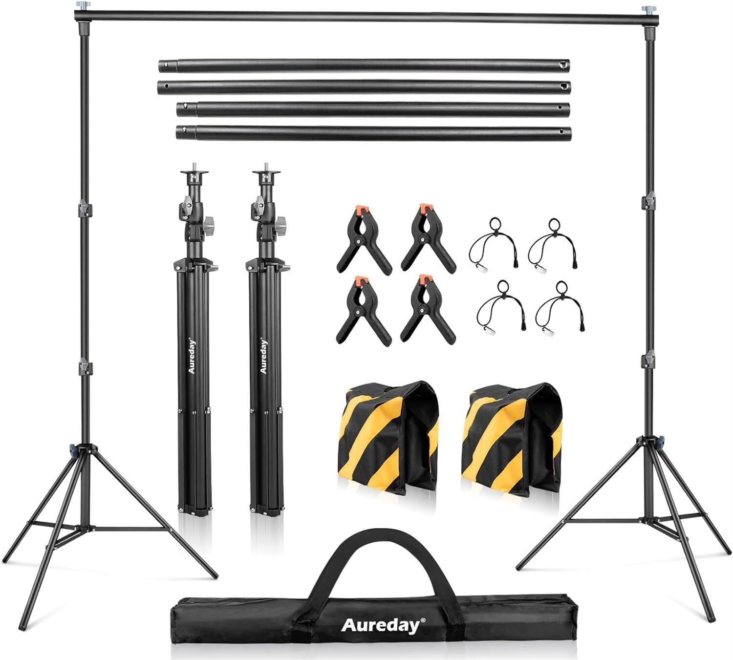 Aureday 8.5x10Ft Adjustable Backdrop Stand Kit