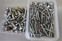 Nuts, lock washers, carriage bolts