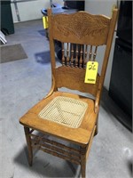Press back Chair W/Wicker Seat