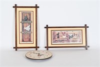 Vintage B.Cummings Framed Prints, Clock