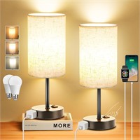 ZJOJO Table Lamp Set of 2  3 Way Dimmable