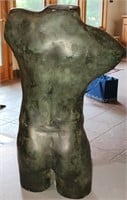 Bronzed Cast Metal Male Torso Figure