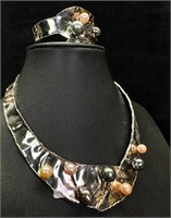 Adjustable Sterling & Pearl Necklace and Bracelet