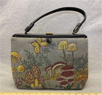 1960’s Soure Bag NY Velvet Stitched Mushroom