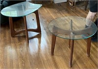 2 - Designer Glass Top Tables