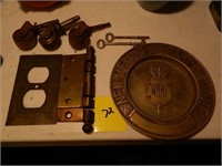 Brass Plate, Hinges, Plug Cover & Skeleton Keys