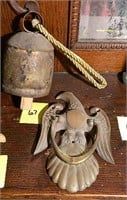 Brass Bell & American Eagle Door Knocker