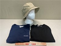 NEW WITH TAGS COLUMBIA AND REEBOX XL T-SHIRTS/ HAT