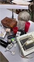 Sewing Box and Desk Lamp Lot