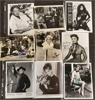 9 signed black and white movie cards etc Peter