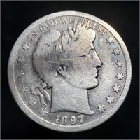1897-S Barber Half Dollar - Semi-Key!