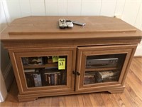 TV Cabinet w/ DVD & VCR Player, Lots of CD's, DVDs