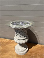 Outdoor End Table with Glass Top